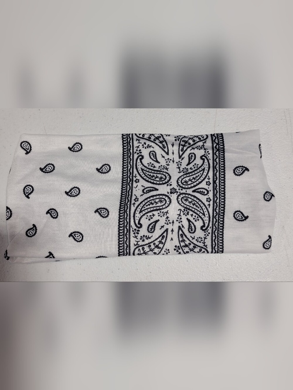 Black and White Paisley Bandana Headband